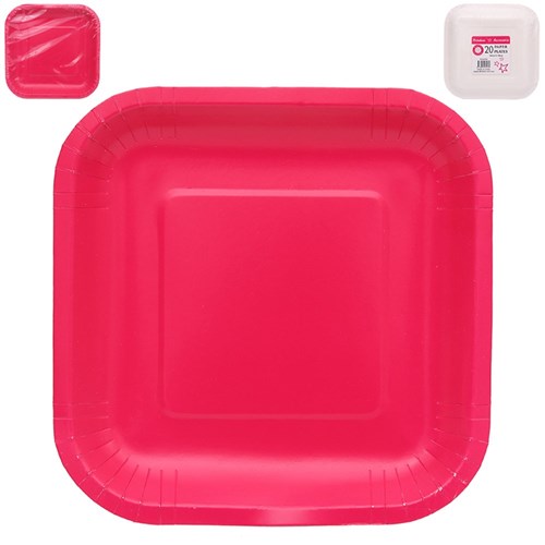 18CM SQ PLATES-MAGENTA