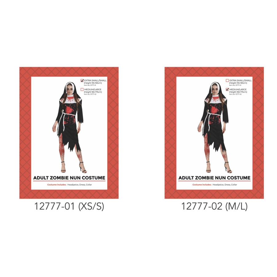 Adult Zombie Nun Costume XS/S