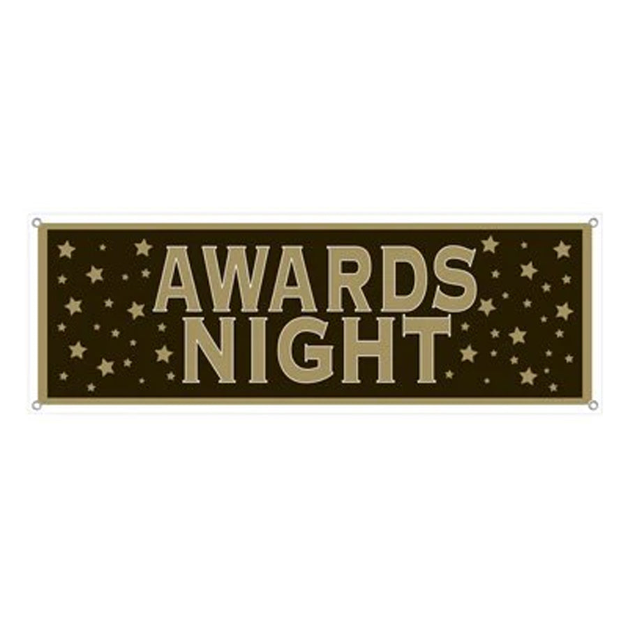 Awards Night Black &amp; Gold Sign Banner