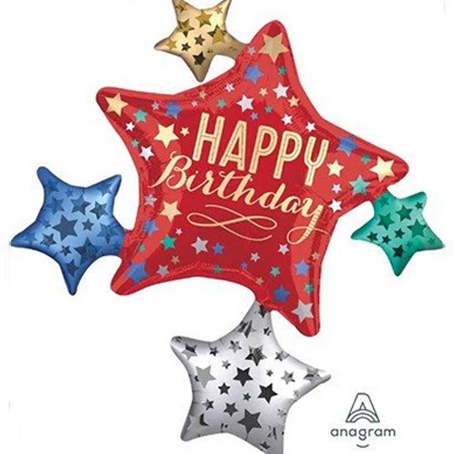 Birthday Satin Gold Cluster