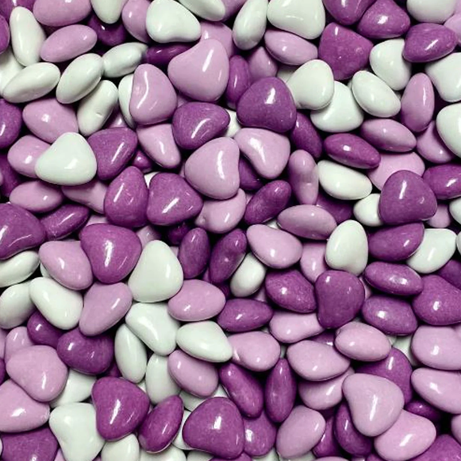 Candy Coated Choc Heart Purple1KG