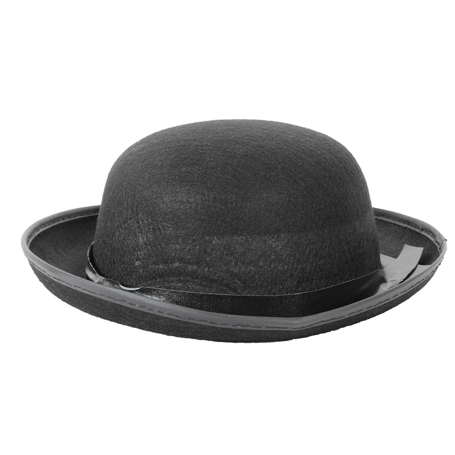 Circular Felt Bowler Hat (Black)