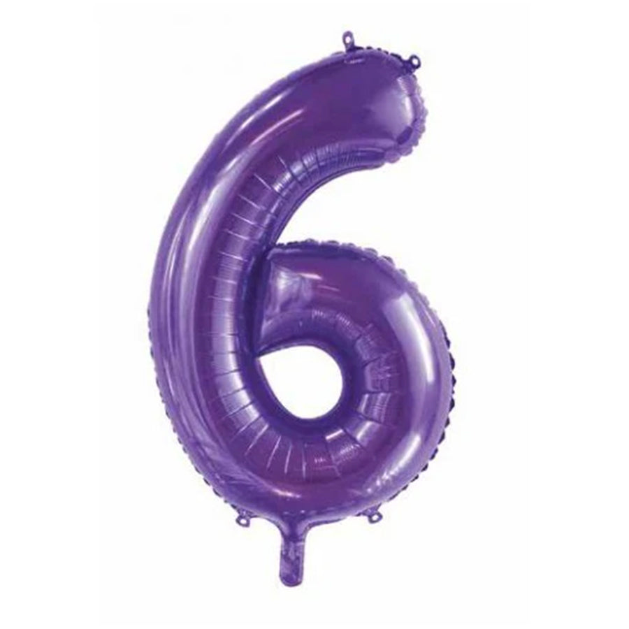 Purple 6 Foil Balloon 86cm