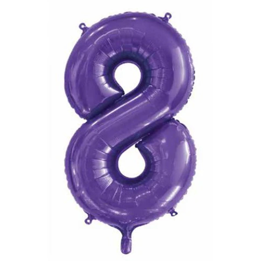 Purple 8 Foil Balloon 86cm