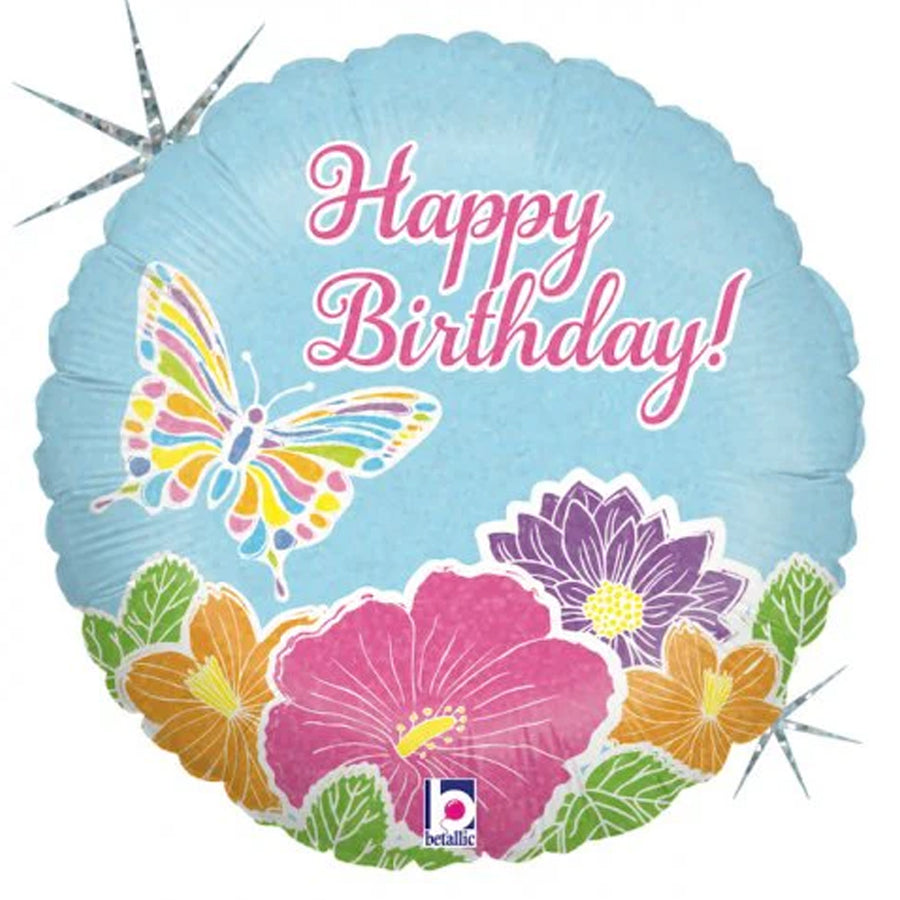 FBAL.18" PASTEL BUTTERFLY BDAY