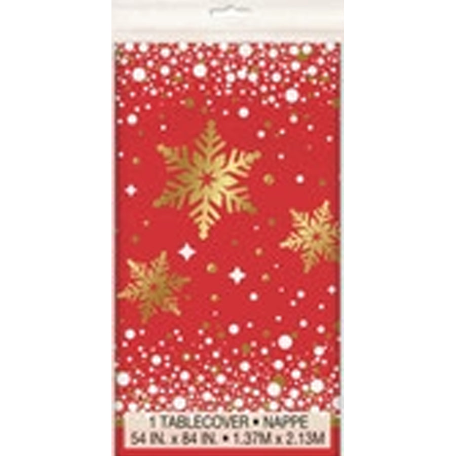 Gold Sparkle Christmas Tablecover 137cm X 213cm