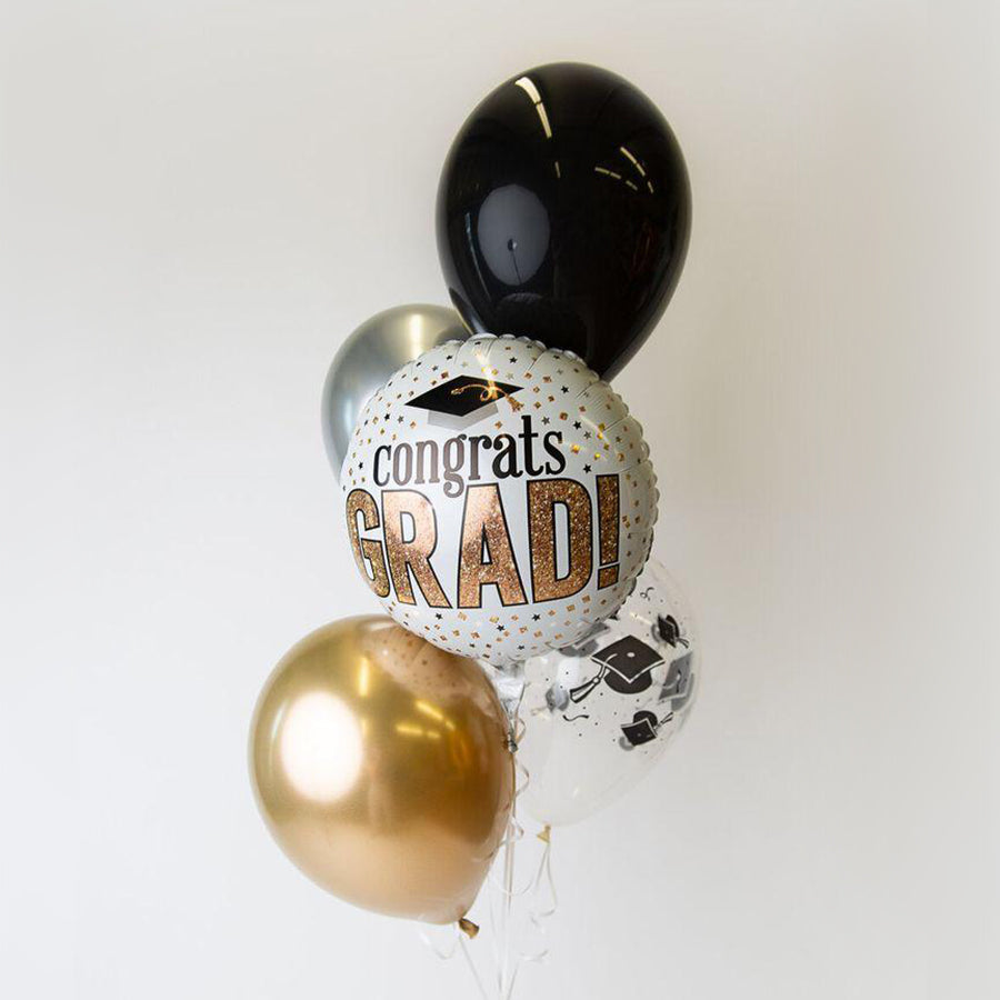 Graduation Foil Balloons with Latex Balloons Arrangement