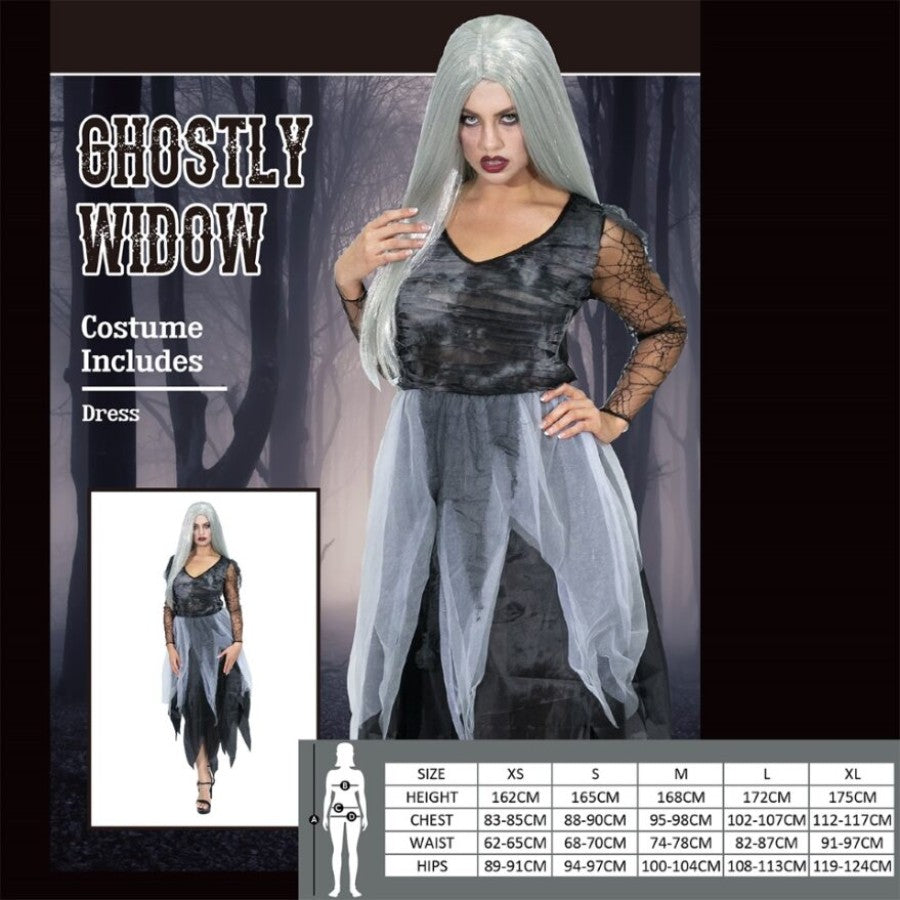 GHOSTLY WIDOW COSTUME- SIZE (MED &amp; LRG)