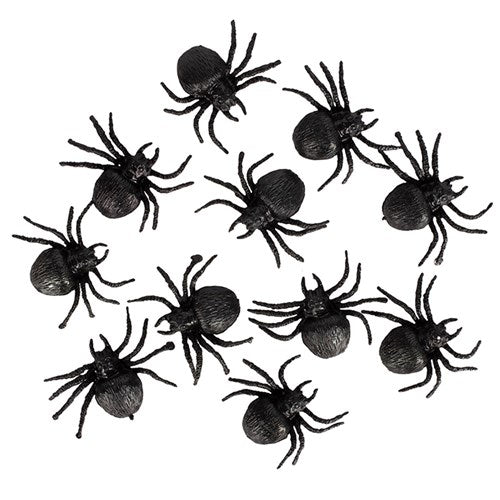 12PK 3.5CM RUBBER SPIDERS