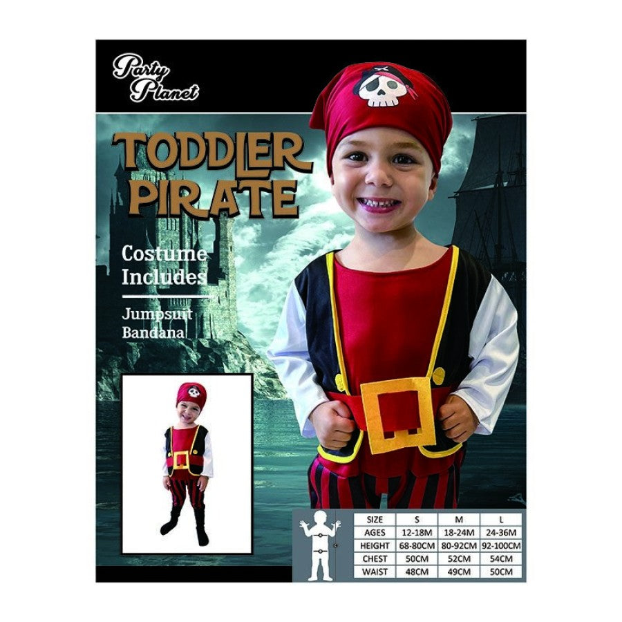 TODDLER PIRATE COSTUME- SIZES 18-24M AND 24-36M