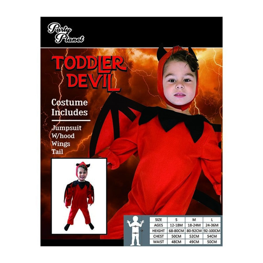 TODDLER DEVIL COSTUME-SIZES 18-24M AND 24-36M