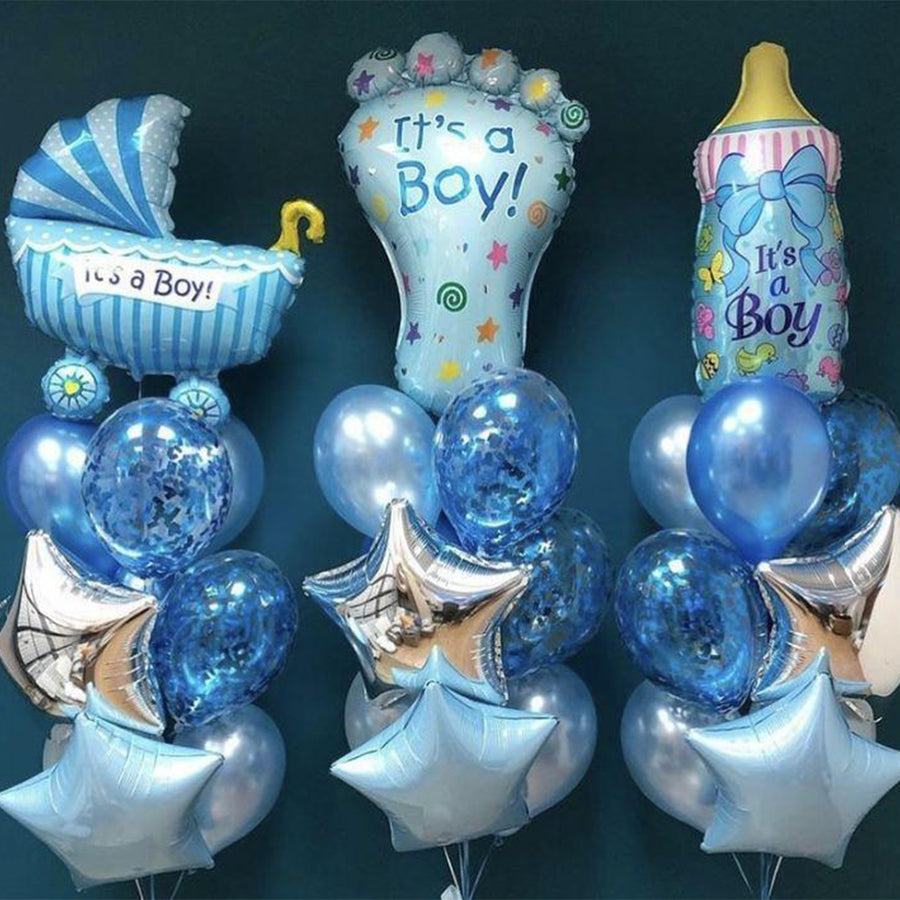 Its a Boy Supershape Foil with latex and Confetti Balloons Arrangement