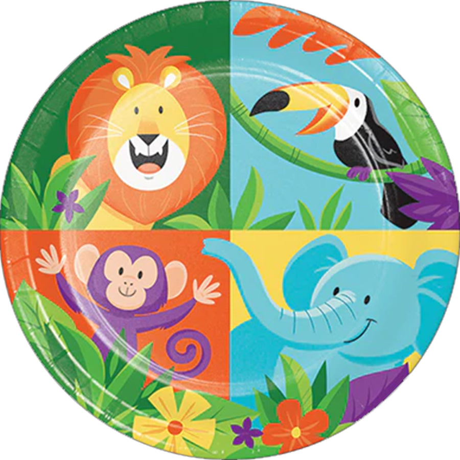 Jungle Safari Lunch Plates Paper 18cm PK8