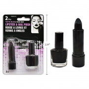 HWEEN MAKE UP BLACK LIPSTICK & NAIL VARNISH SET