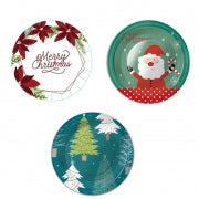 Asst Xmas paper plate 9"