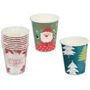 Xmas Paper Cups 8pk 9oz 3Asst