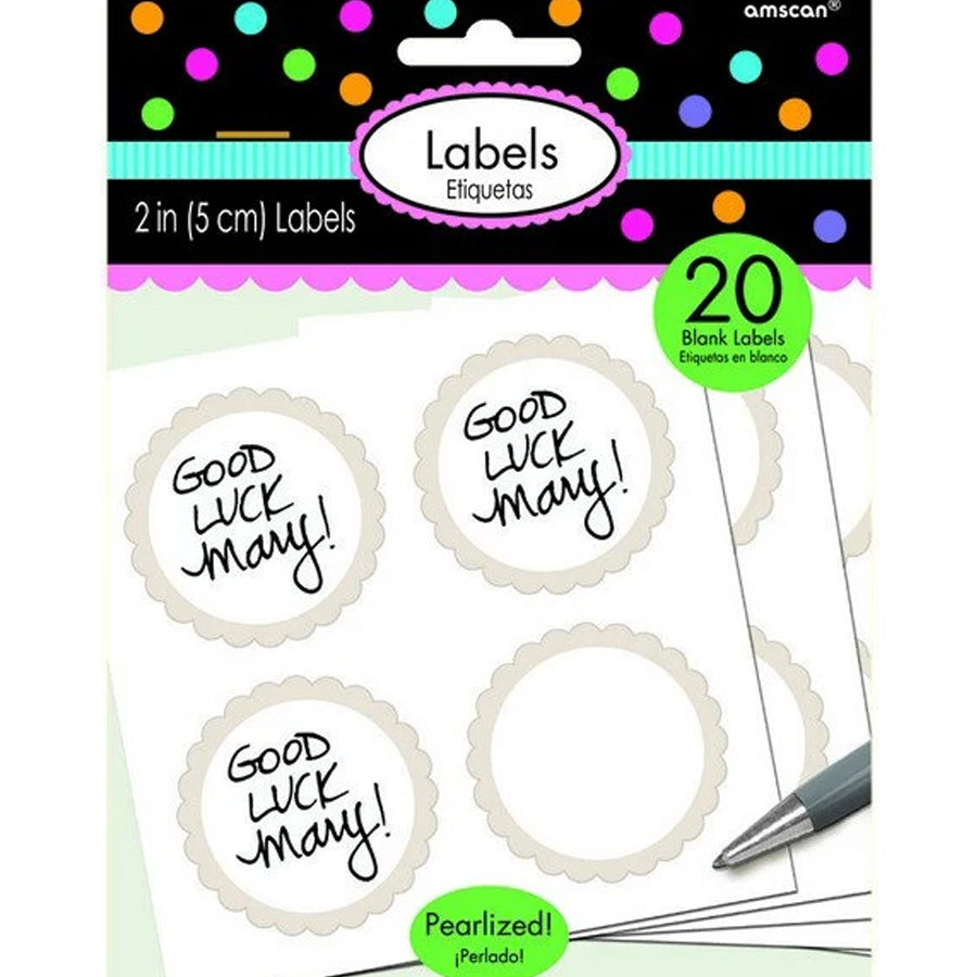 Labels Scalloped - White