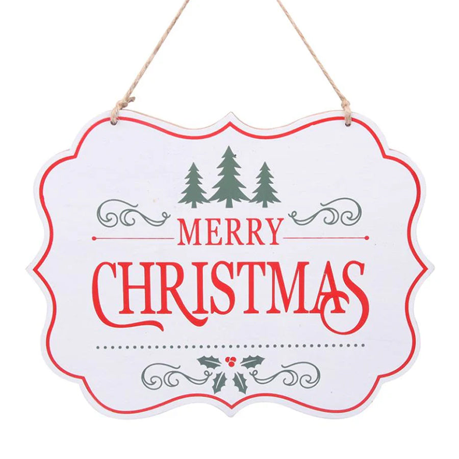 MERRY CHRISTMAS SIGN 24x18.5x0.9CM