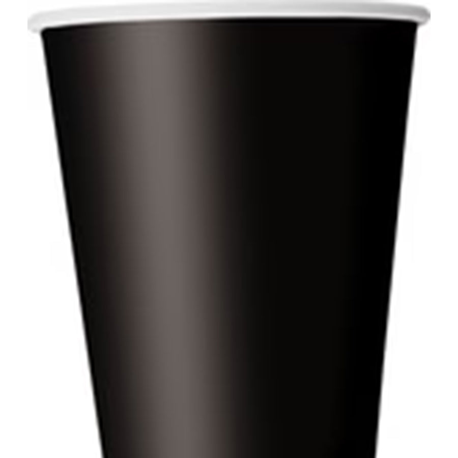 MID BLACK 8 x 9oz PAPER CUPS