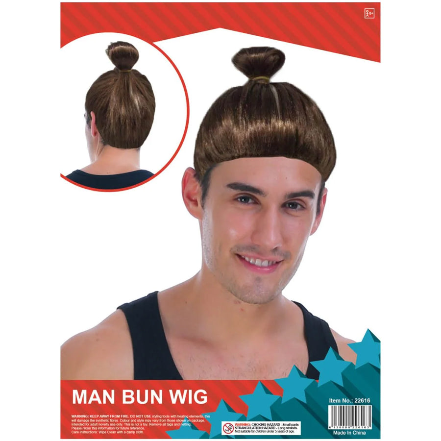 Mens Man Bun Wig