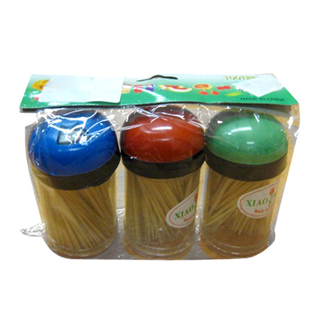 BAMBOO TOOTHPICKS IN BOTTLES 3PK