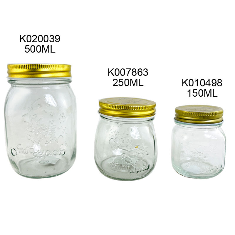 GLASS JAR ALUMINIUM CAP 6.5X8CM 150ml