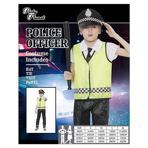 BOY POLICE OFFICER-LRG INCLUDING HAT, TIE, VEST, PANTS