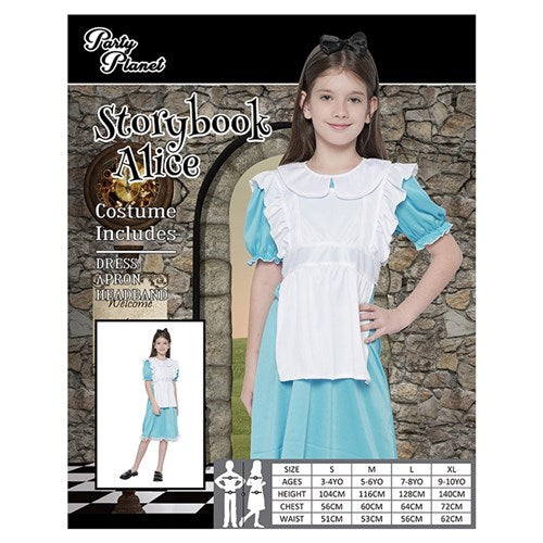 STORYBOOK ALICE-XLRG INCLUDING DRESS, APRON, HEADBAND