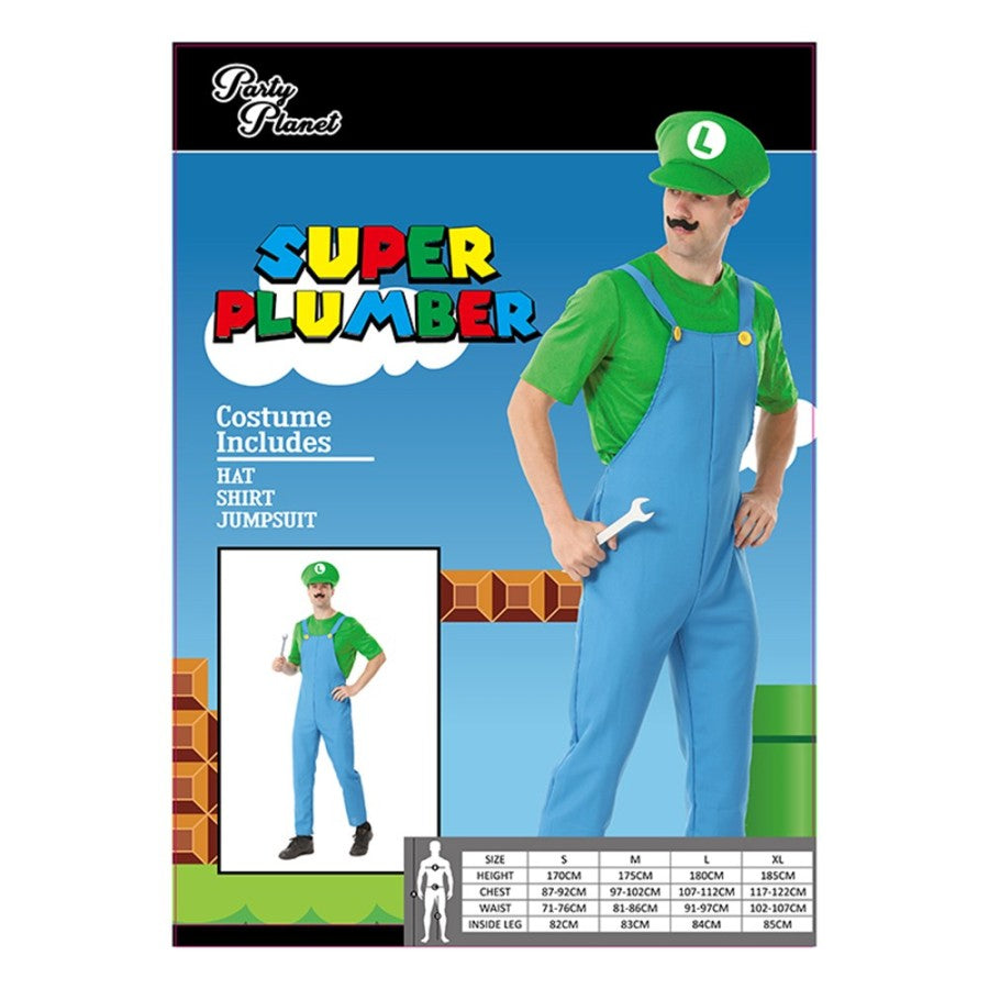 MAN PLUMBER (GREEN)-XLRG INCLUDING HAT, SHIRT, JUMPSUIT