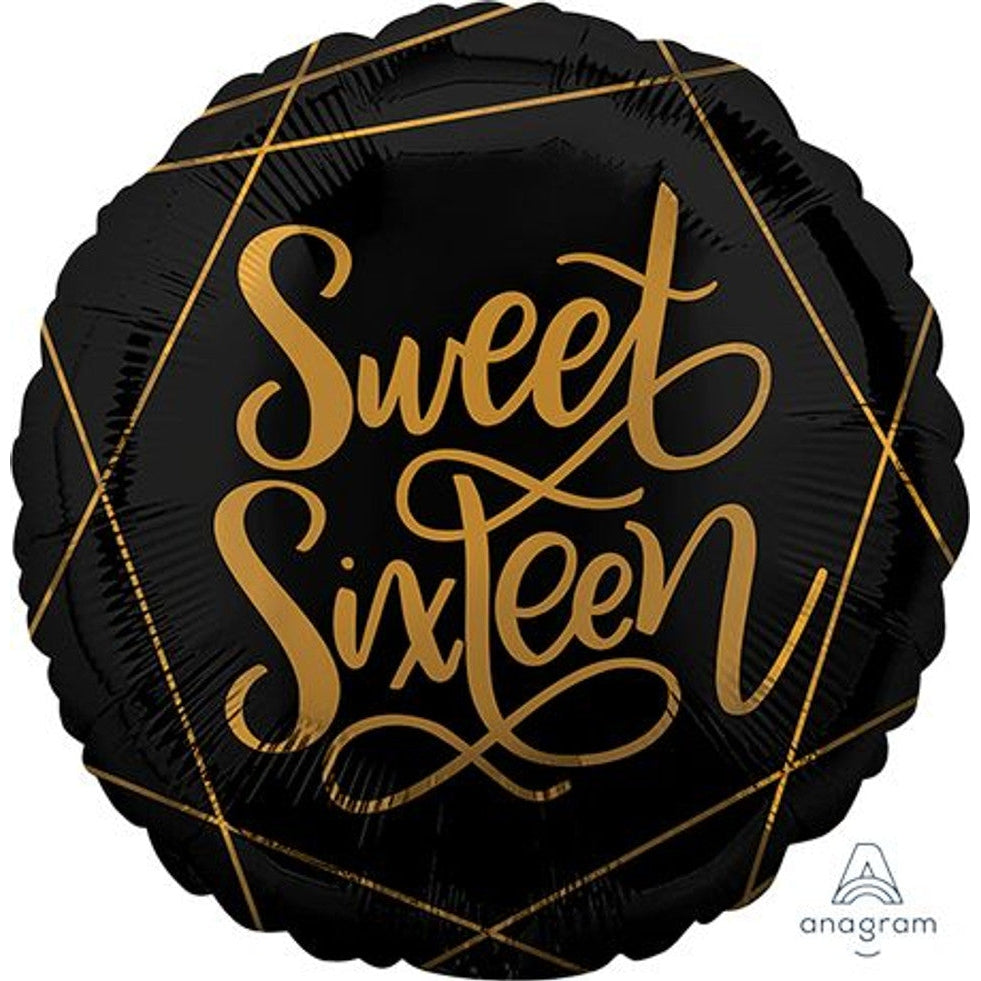 Sweet Sixteen Round Foil Balloons 18"