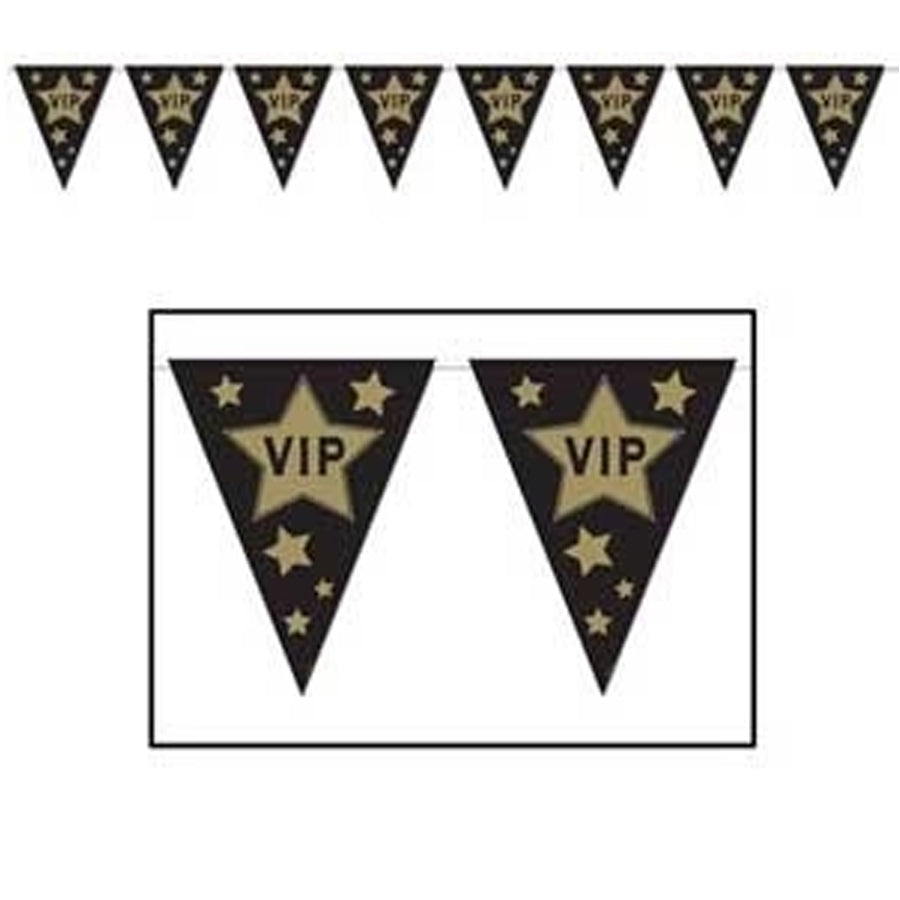 Pennant Flag Banner VIP &amp; Gold Stars