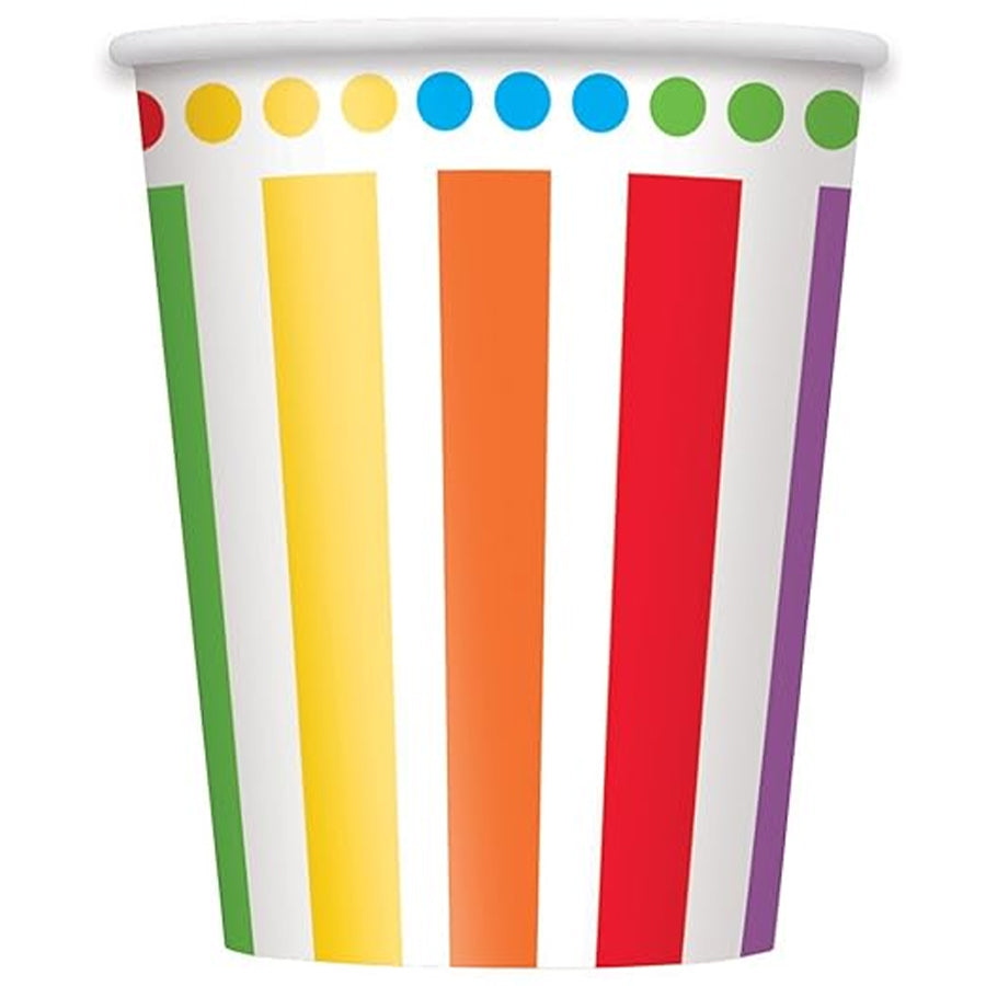 RAINBOW B/DAY 8 x 9oz CUPS