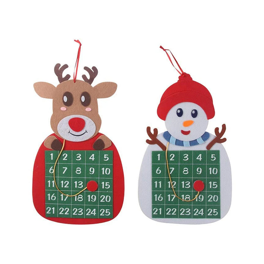 SANTA FELT HANGING ADVENT CALENDER-35X21CM