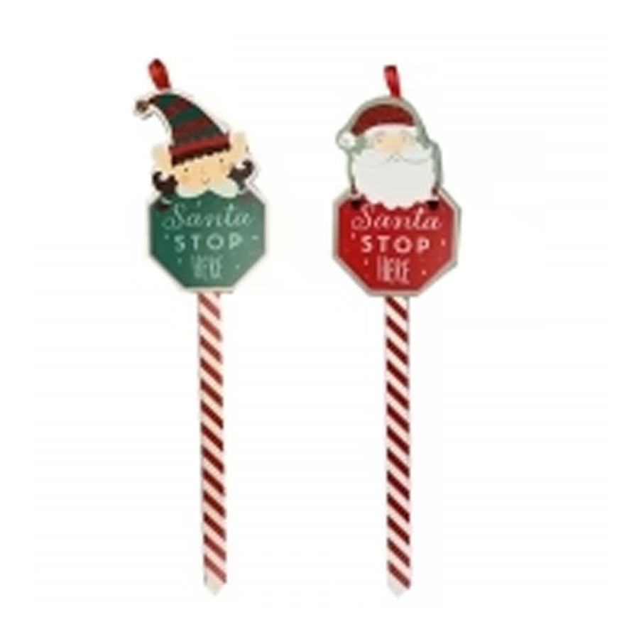 SANTA STOP HERE SIGN 81CM 3ASST