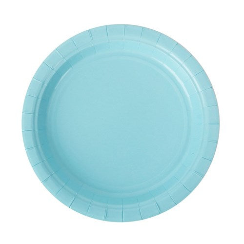 20pk 18cm Plastic Free Paper Plates - Sky