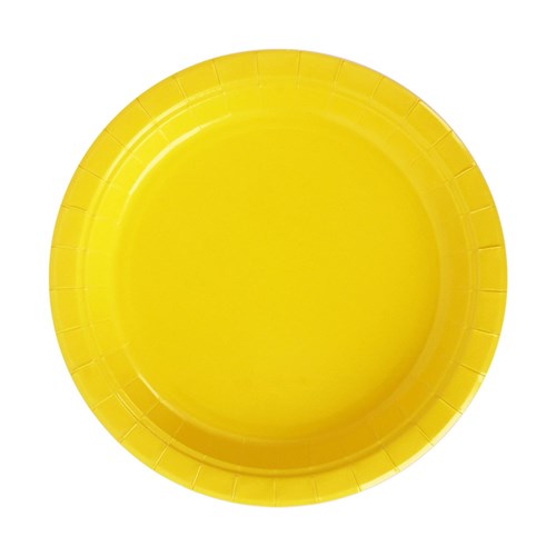20pk 23cm Plastic Free Paper Plates - Dandelion