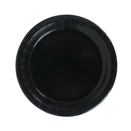 20pk 23cm Plastic Free Paper Plates - Black