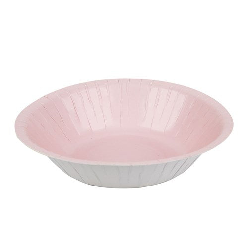 20PK 18CM PLASTIC FREE PAPER BOWL-BLUSH