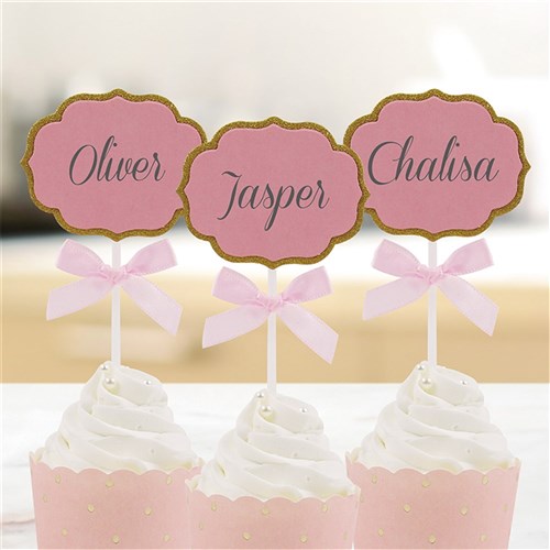 6pk Pink Writable Cup Cake Holder