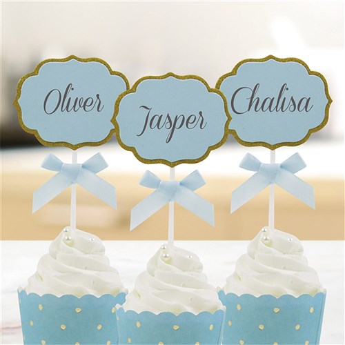 6pk bLUE Writable Cup Cake Holder