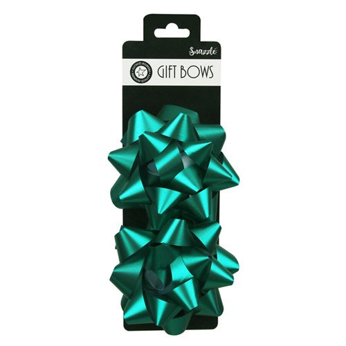 10cm 2pk TEAL BOW