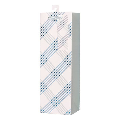 PLAID BOTTLE BAG W/HOT STAMP-12X36X9CM