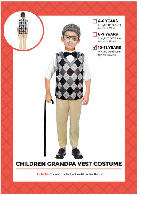 Children Grandpa Costume 10-12 years