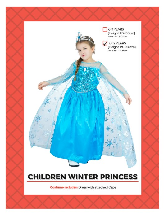 Children Winter Princess Costume 10-12 years