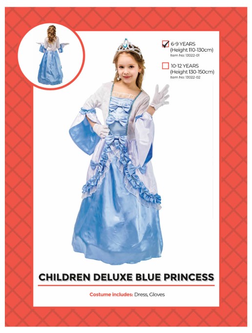 Children Blue Princess 6-9 years
