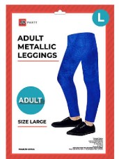 Adult Metallic Leggings Blue L/XL