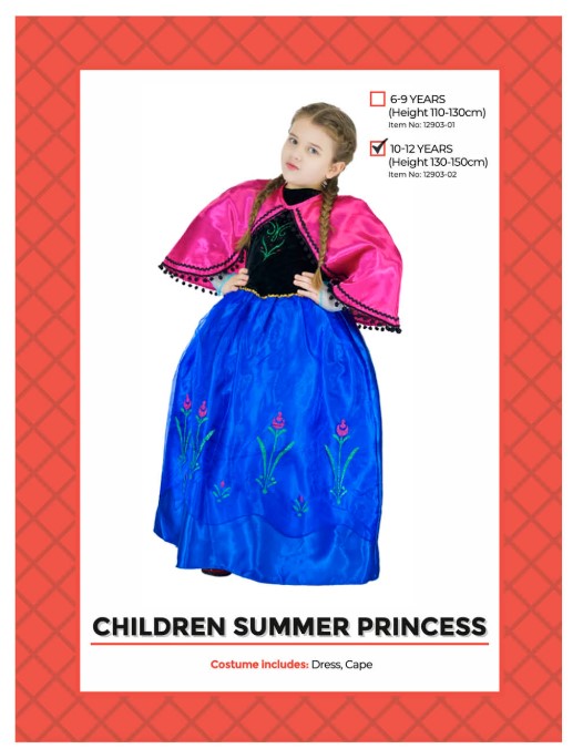 Children Summer Princess Costume 6-9 years