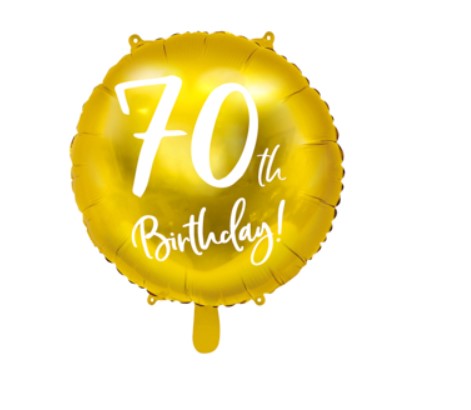 Cursive 70th Birthday Foil Round Balloon 18"