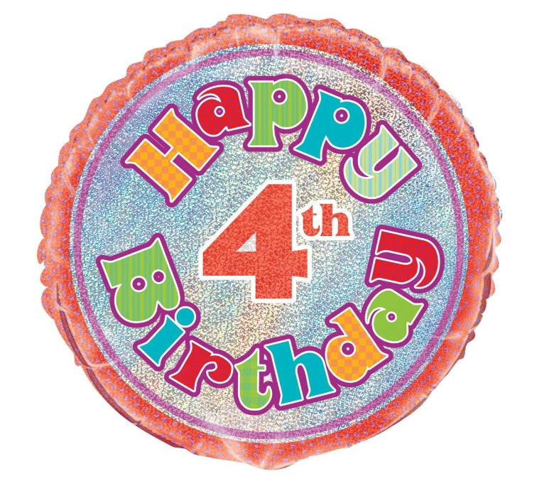 45cm Rainbow 4th Birthday