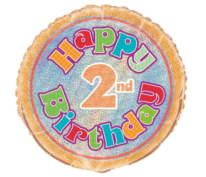45cm Rainbow 2nd Birthday